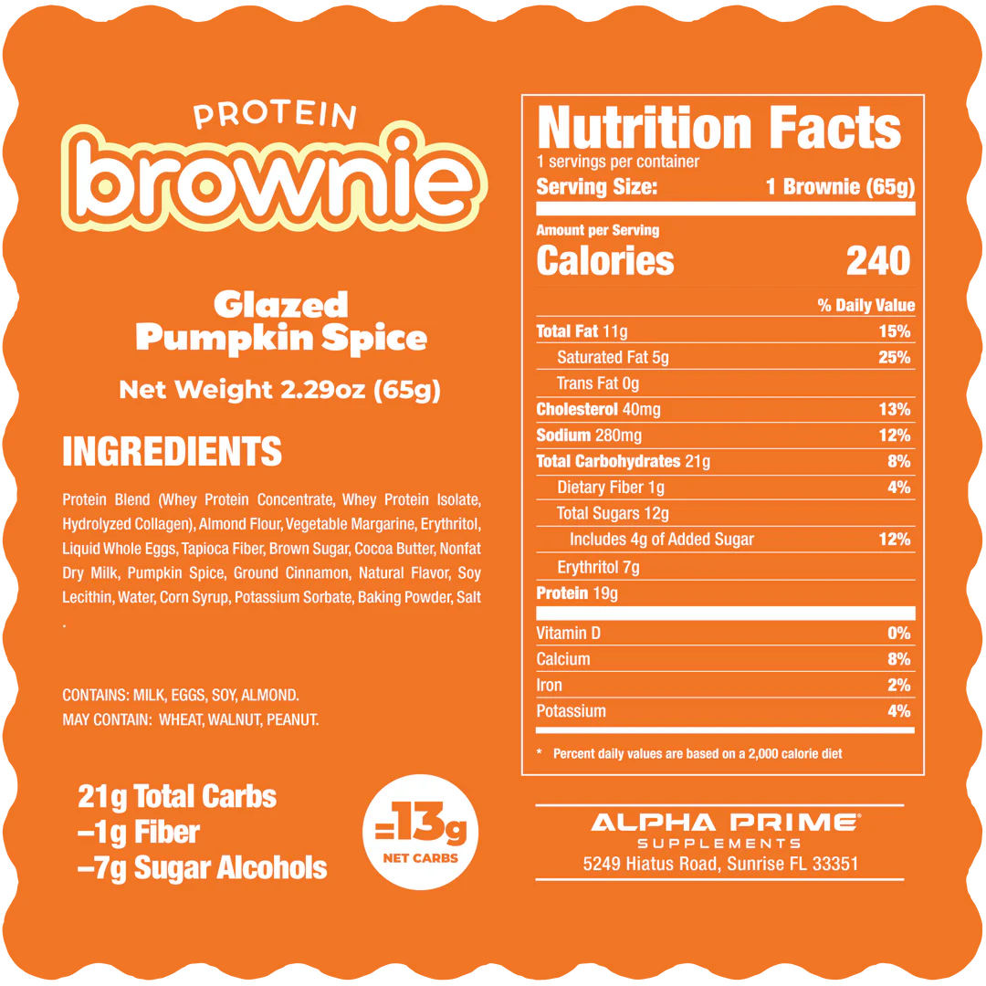 Alpha Prime Bites | Glazed Pumpkin Spice Brownie Bites