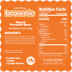 Alpha Prime Bites | Glazed Pumpkin Spice Brownie Bites